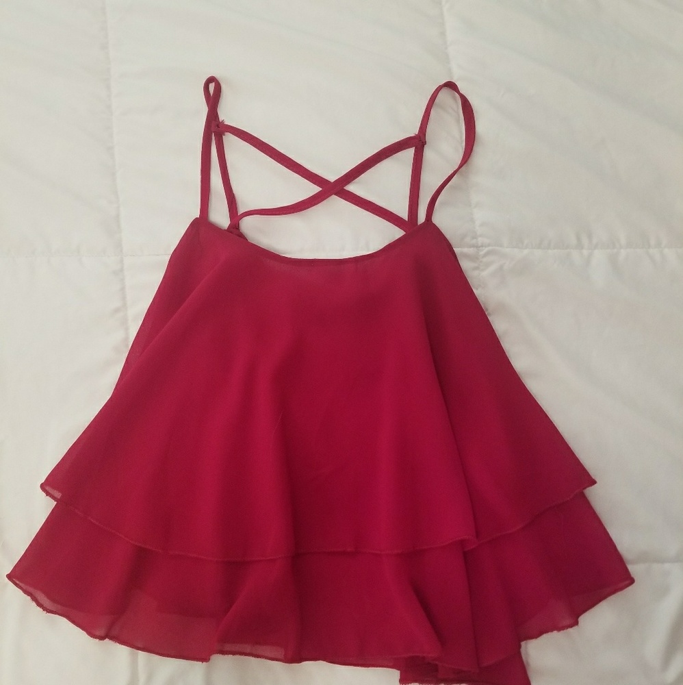 Red crop tank